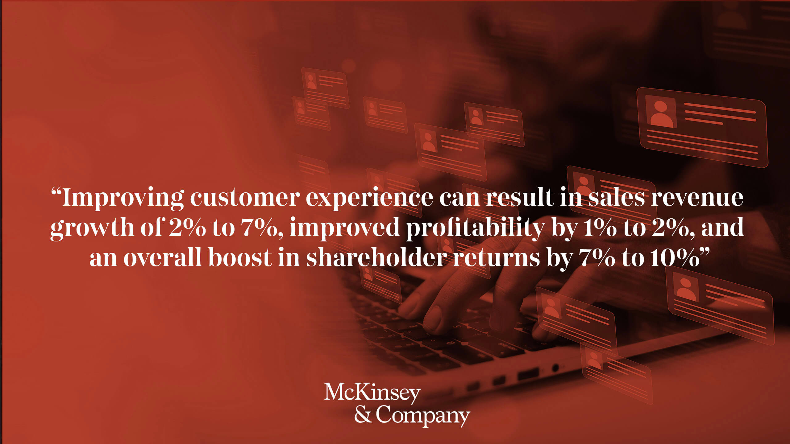 credibility and customer experience percentages related to value tracking and realisation. McKinsey and Company
